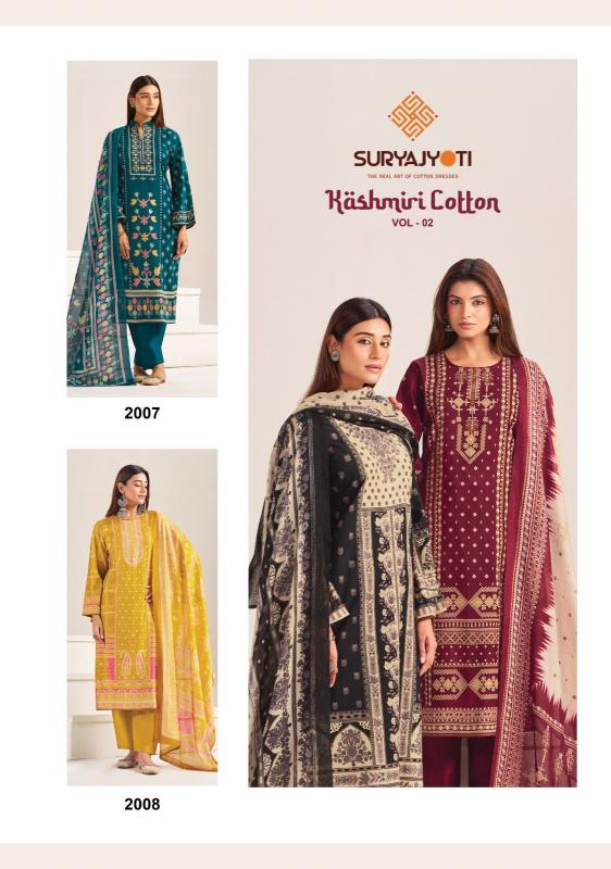 Suryajyoti kashmiri cotton vol 2 chikankari dress materials wholesale